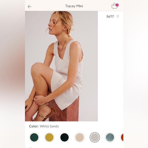 NEW Free People Beach Tracey Mini Dress In White Sands - Picture 5 of 6